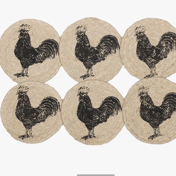Set of 6 Farmhouse Jute Coasters - Picture 3 of 3